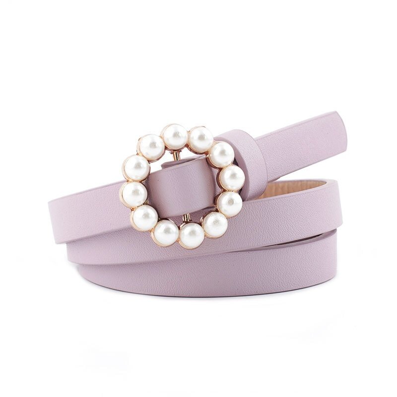 Wilde Dame glatte Schnalle Gürtel runde eingelegte dekorative Perlen gürtel weibliche Hüftgurte für Frauen