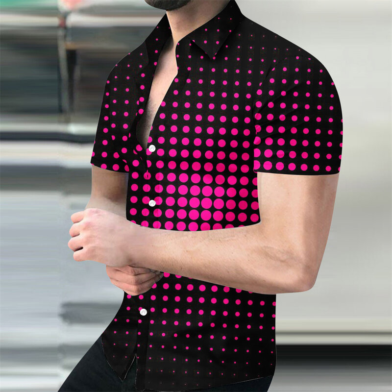 男性用半袖サマーシャツ,デジタルプリントブラウス