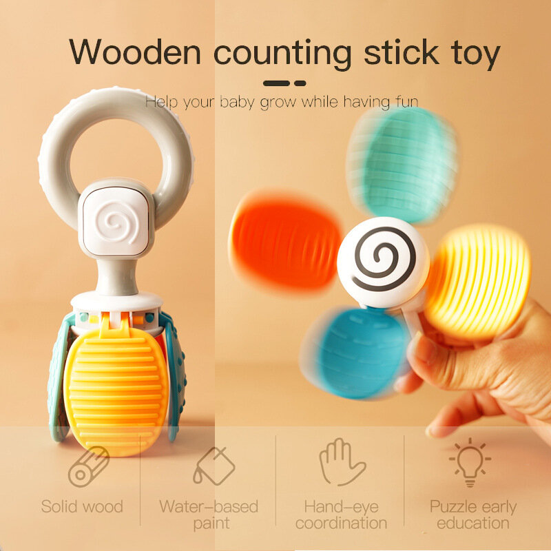 Baby Silicone Chewing Teether Toys Newborn Flower Shape Teething Rattle Chew Toys Rotating Games Tooth Training for Infant
