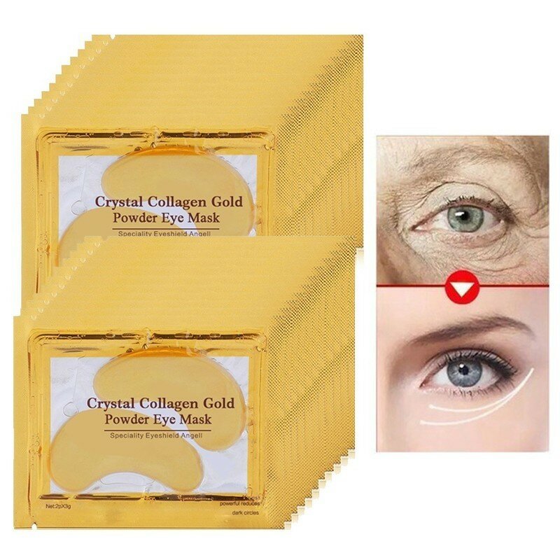 Masque pour les yeux en or 10 pièces = 5 paquets, masque au collagène cristal, hydratant, Anti-vieillissement, Anti-rides, cernes, soins pour les yeux