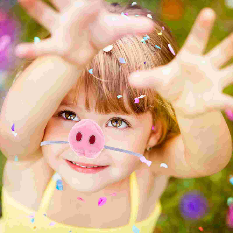 3pcs Cartoon Simulation Cartoon Pig Cosplay Accessories Portable Plush Animal Nose Prop Costume Accessories