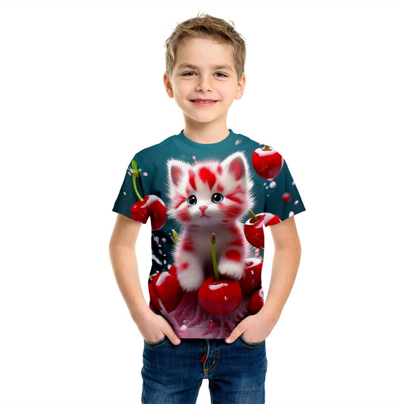 Children's Clothing T-Shirt Kids Clothes Boys Girls Summer Cartoon Printed Tops Short Sleeve Fashion Casual O-Neck Baby Clothing