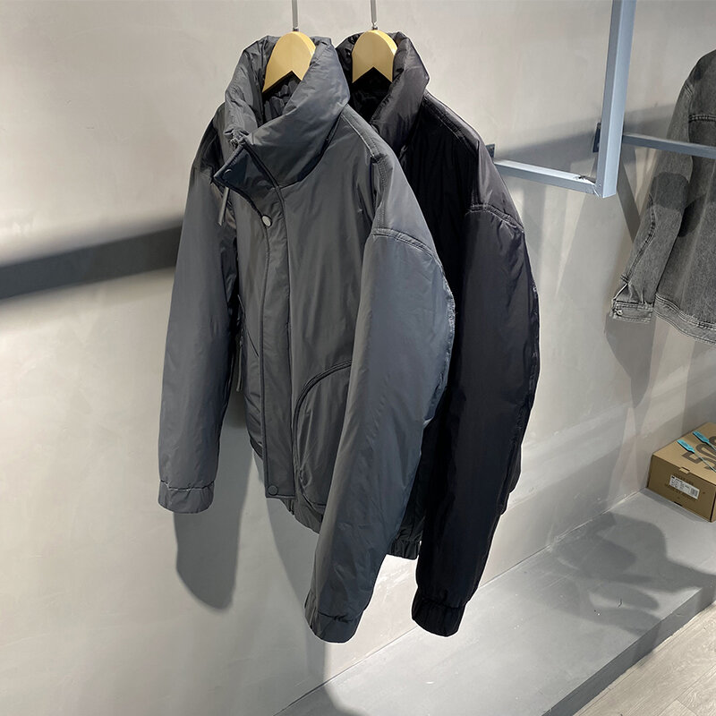 2023 giacca invernale da uomo parka cappotto caldo spesso abbigliamento colletto alla coreana giacche maschili di colore solido capispalla di nuova moda Z42