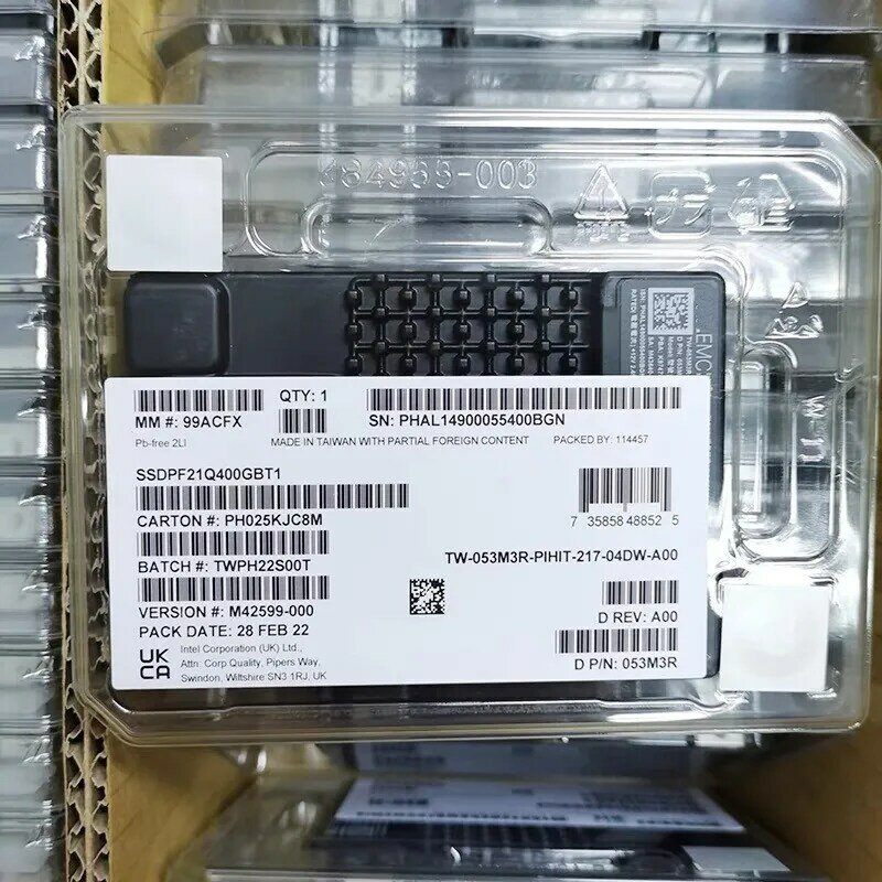 인텔 옵탄 P5800X 400G PCIE4.0 U2 솔리드 스테이트 드라이브 서버 엔터프라이즈 클래스용 정품