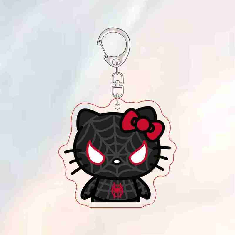 Kawaii Sanrio Hello Kitty Spiderman portachiavi circostante hellobyke School Bag ciondolo regalo