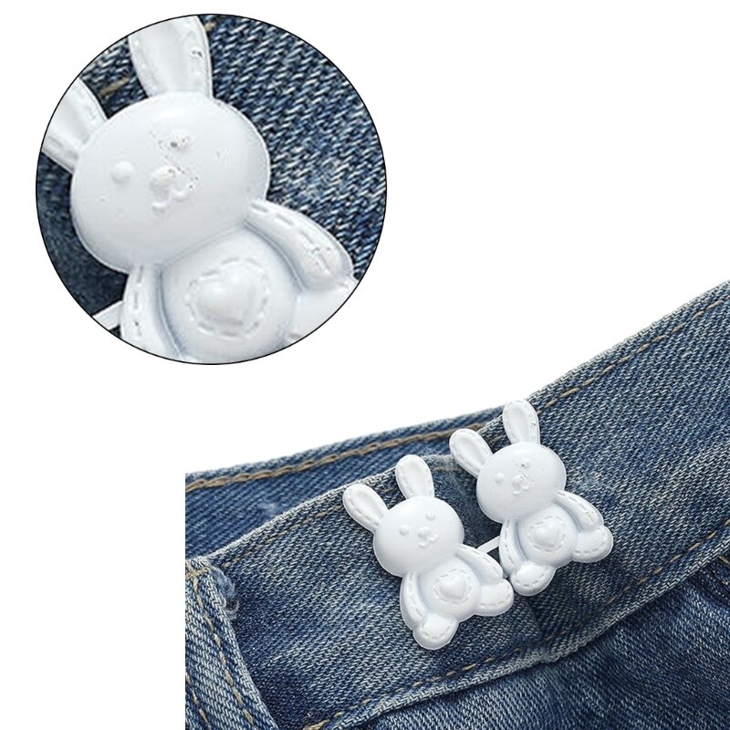 Мгновенная пуговица, джинсовая пуговица, булавка для брюк с кроликом, булавка на джинсовой пуговице, регулируемая пряжка на на