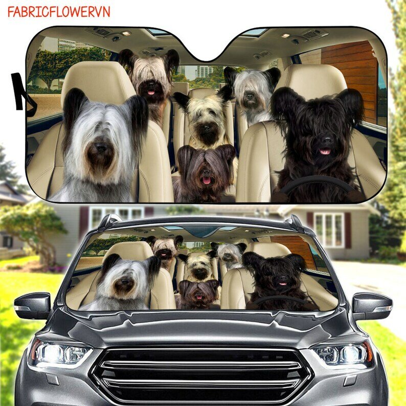 Skye Terrier รถ Sunshade, Skye Terrier ตกแต่งรถ,สุนัขกระจก,คนรักสุนัขของขวัญ,สุนัขรถ Sunshade,ของขวัญสำหรับแม่,ของขวัญ Fo