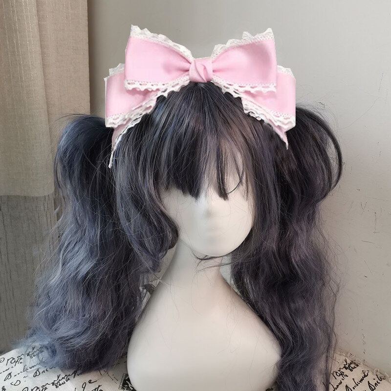 Lolita Headpiece ผ้าคาดผมลูกไม้ตุ๊กตาใหญ่โบว์แม่บ้าน Handmade KC อุปกรณ์เสริม Cosplay อะนิเมะญี่ปุ่นเครื่องประดับผม