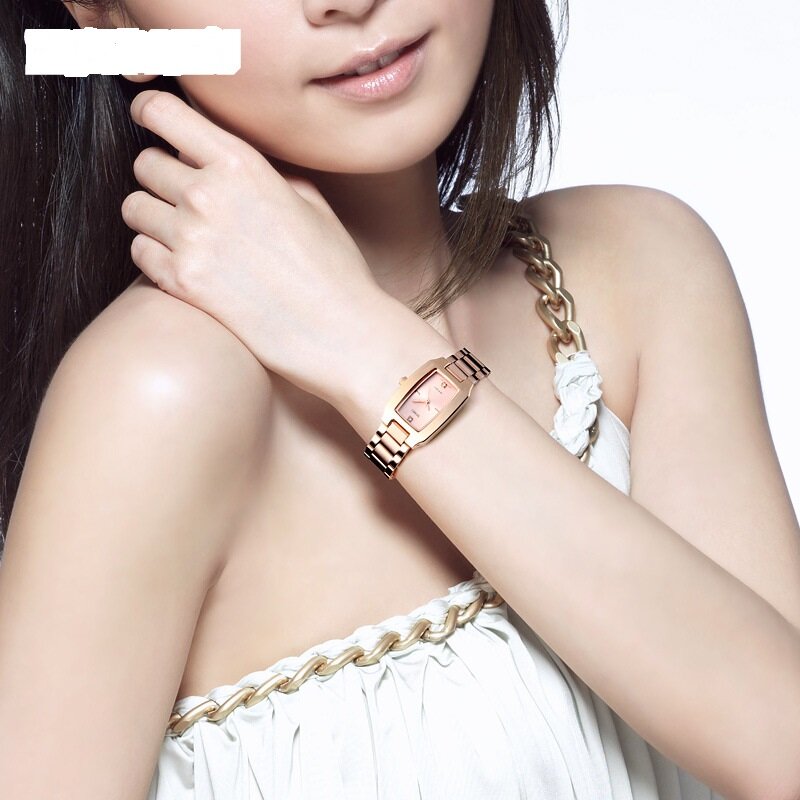Modne luksusowe damskie eleganckie wodoodporne zegarki kwarcowe małe i wykwintne pasek ze stali nierdzewnej zegarek dla kobiet