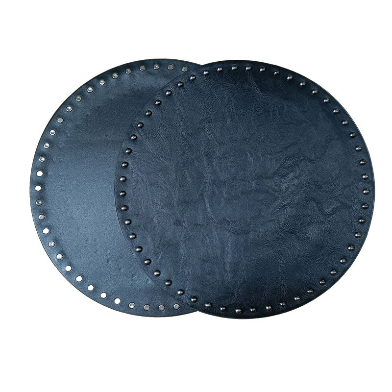 13“ Light Luxury Round PU Leather Meal Mats Heat Lnsulation Non-Slip Cup Dining Table Mat Kitchen Accessories