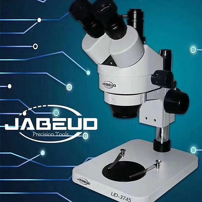 JABEUD UD-3745 스테레오 삼안 HD 현미경, 휴대폰 유지 보수용 정밀 수리 도구, 7-45x 연속 줌