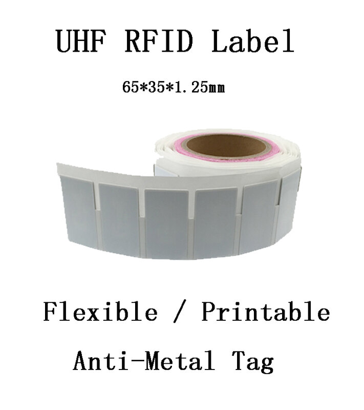 UHF ยืดหยุ่นป้าย Flectional กาวสติกเกอร์กระดาษทองแดงพิมพ์ MR6ชิป Rfid Anti-โลหะ: