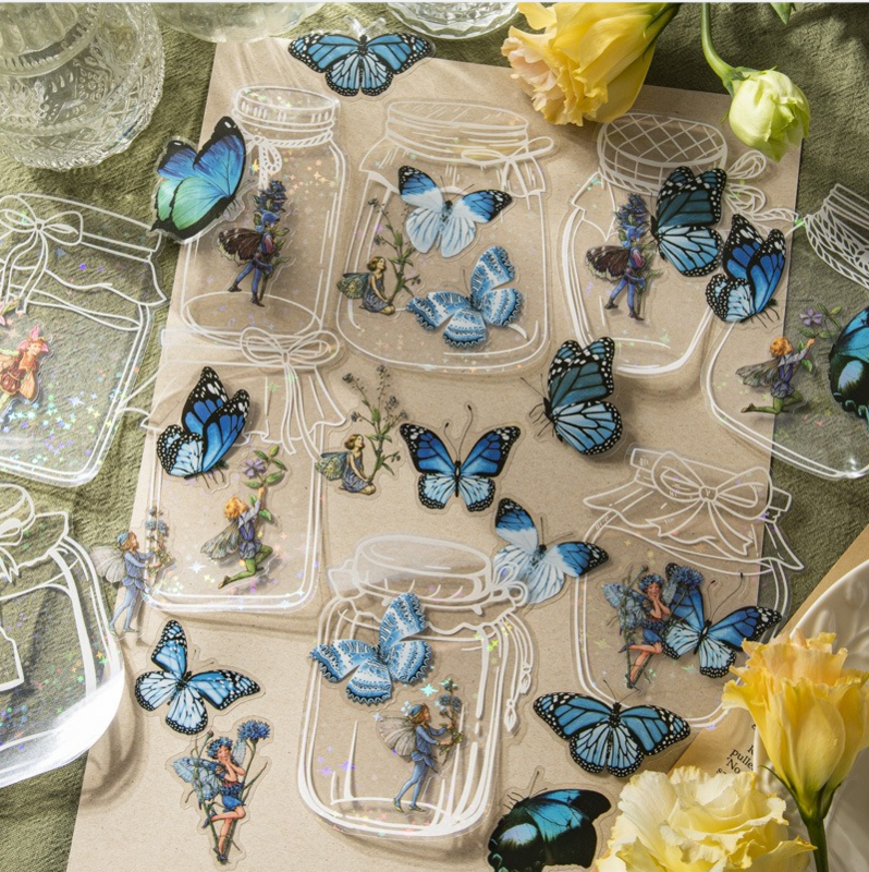 Dried flower plants Make DIY transparent self-adhesive bookmarks New floral art Vase Constellation transparent card