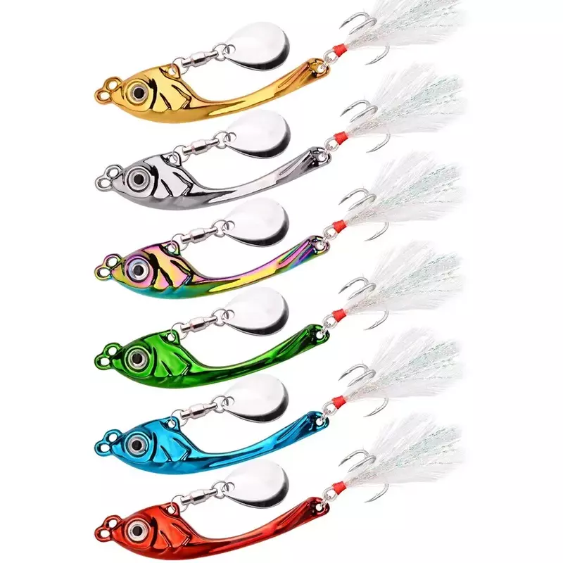 Spinner Bait Fishing Lure, Metal Vib, Trolling colher rotativa, Wobbler, afundando isca dura, Lantejoula Pesca para Bass e Pike, 7g, 10g, 20g