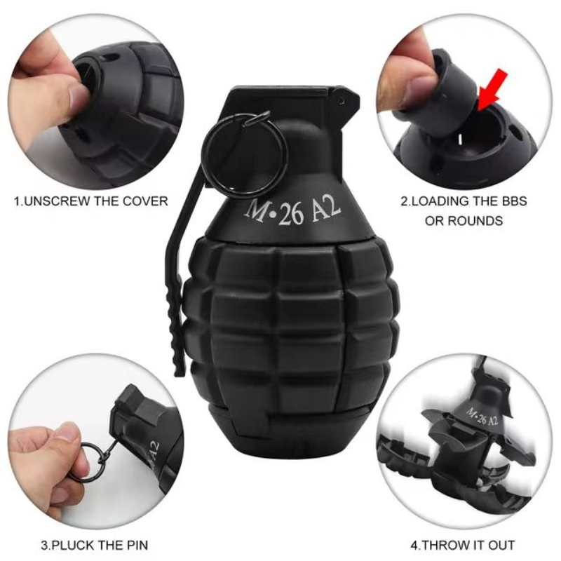 Funny Toy Water Bomb Explosion Grenade Smoke Bomb MI8 Model Pull Ring Cs Tactical Toy Accessories Explode Props Children's 6-8m