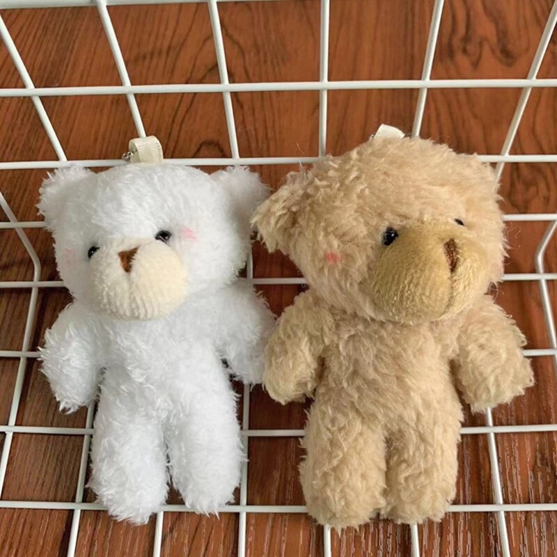 Cartoon Bear Plush Keychains Mini Stuffed Animals Kids SchoolBackpack Pendant Dropship
