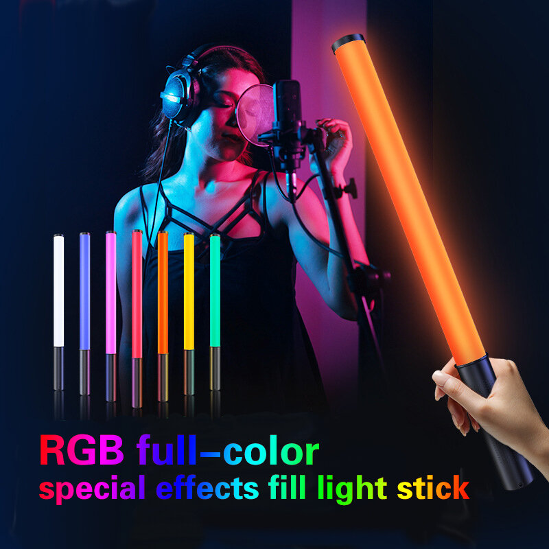 Luz LED de relleno de mano creativa para cámara de fotografía, luz de ambiente RGB a todo color, luz de relleno para discoteca, palo de DJ, 50CM