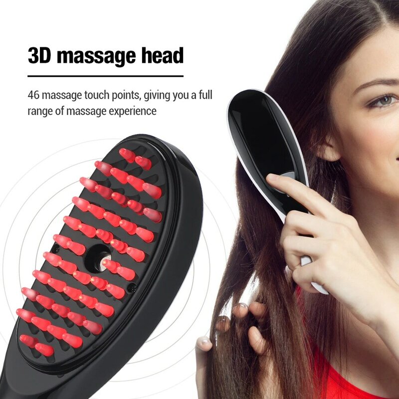 Elektrische Spray Massage Kamm Micro Strom Kopf Meridian Massager Anti Haarausfall Physiotherapie Rot und Blau Licht Nähren Kopfhaut