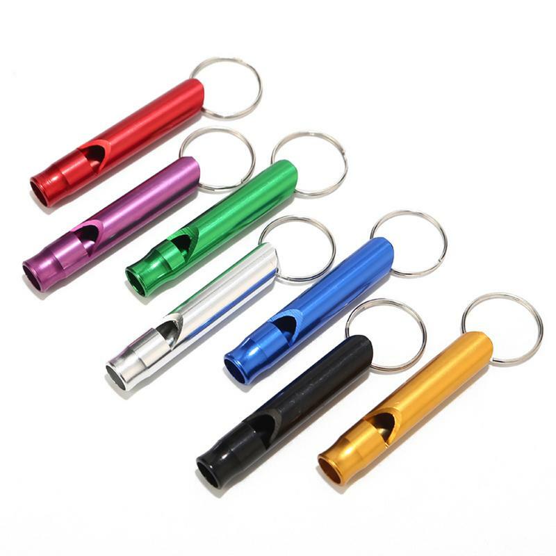 Aluminum Alloy Whistle Keychain for Emergency Safety, Survival, Hiking, Camping, Sports Tool, Random Color