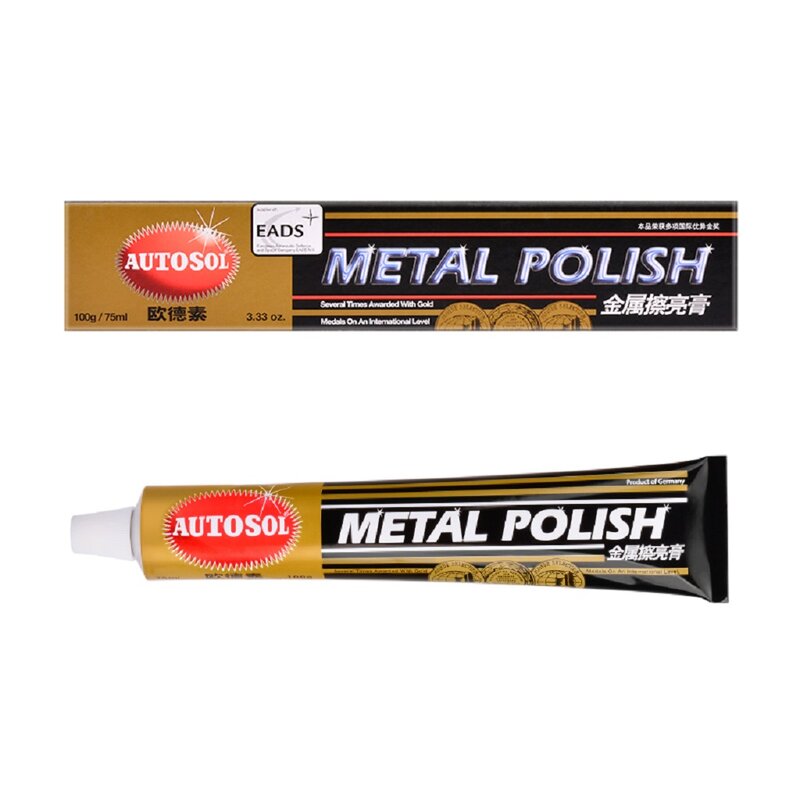 AUTOSOL-pasta de pulido de Metal alemana, bolsa de banda de Metal para reparación de arañazos, cobre con cremallera, grado alimenticio para pulir vajilla, 50g/100g
