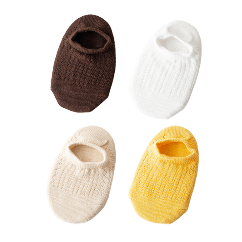 Calcetines de algodón antideslizantes para Bebé y Niño, medias informales de malla, 4 pares por lote