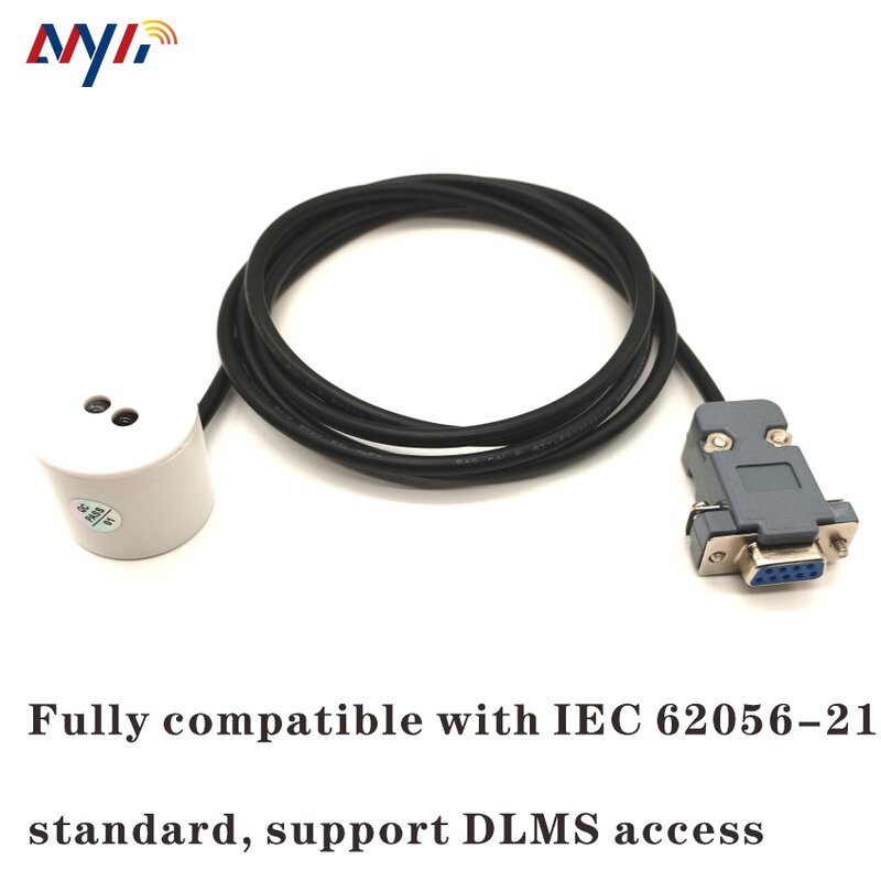 Sonda óptica IEC62056-21 IEC1107, medidor de interfaz RS232 DB9, cabezal de lectura