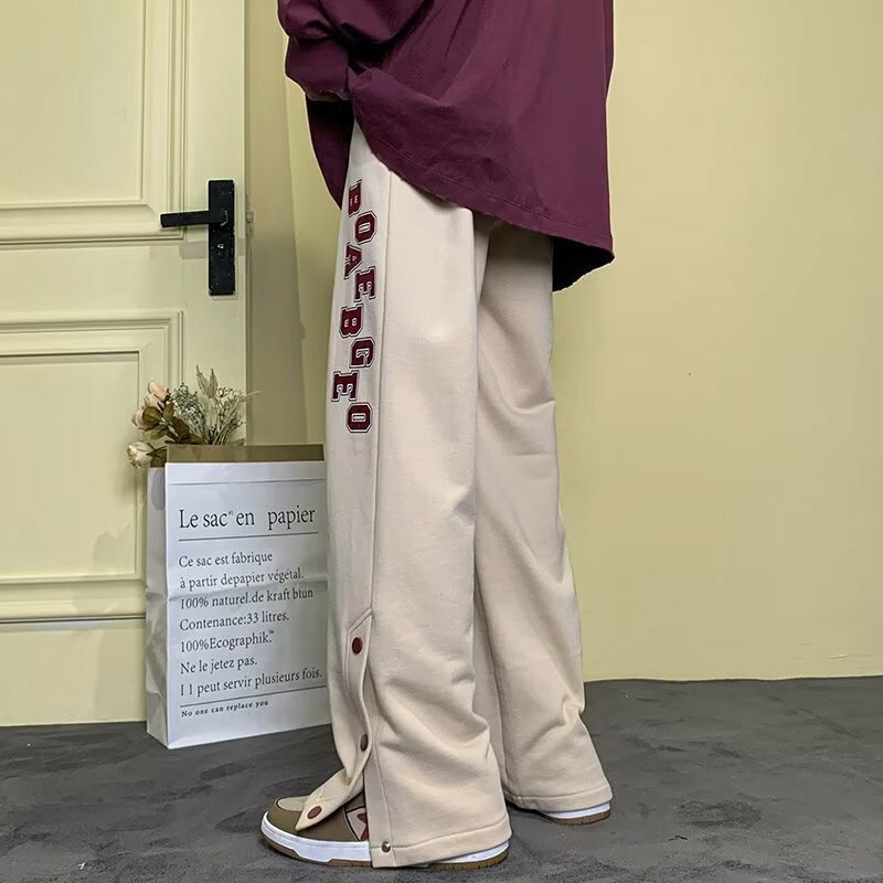 Calça americana Harajuku Joggers retrô masculina, solta, tubo reto, hip-hop, retrô, casual, rua alta, reta, nova