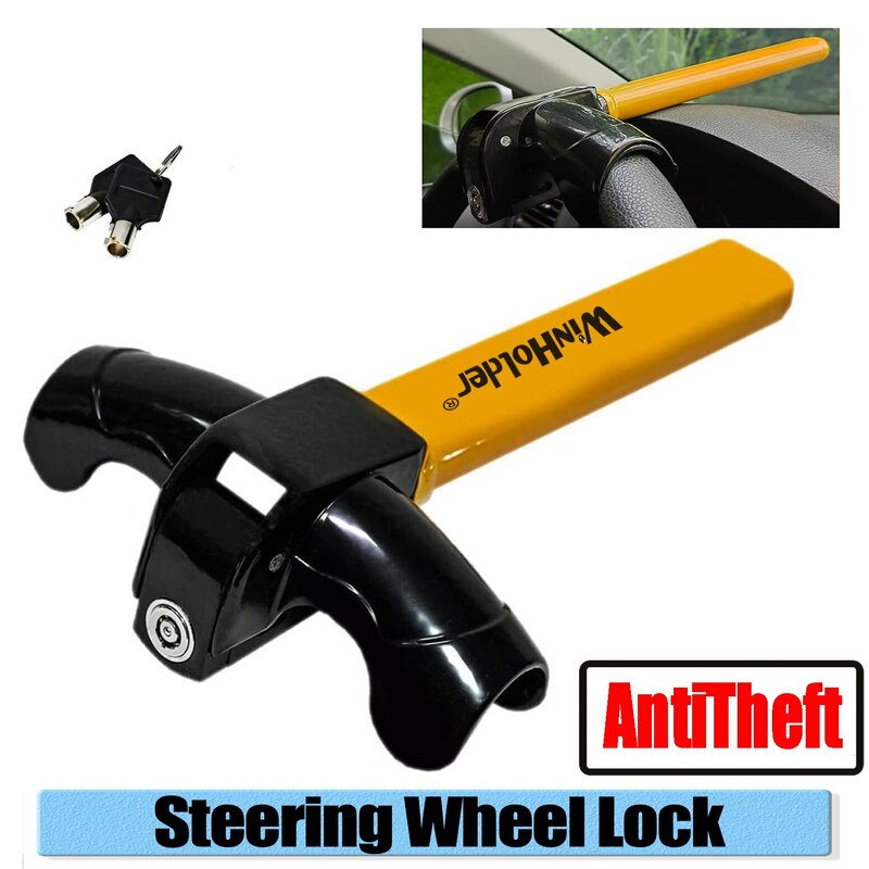 Universal Car Steering Wheel Lock Fit Maximum Security Steering Anti-Theft T-Bar Steering Wheel Immobiliser