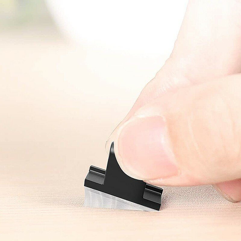 10/20PCS Self-adhesive Desktop Cable Organizer Square Non-marking Wire Fixing Device Cable Clamp Clip For Office Home Management