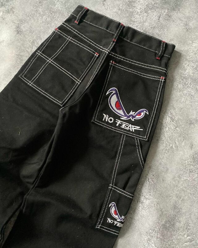 Винтажные мешковатые джинсы Y2k в стиле хип-хоп с вышивкой, женские и мужские повседневные брюки с широкими штанинами, уличная одежда с высокой талией на осень