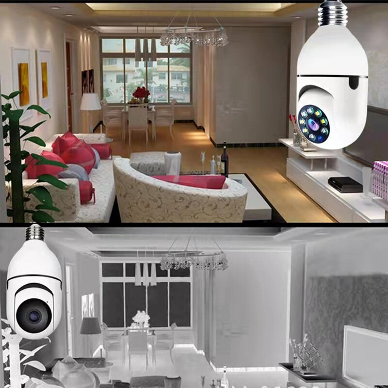 Kamera monitorująca żarówka pełnokolorowa noktowizor automatyczne śledzenie człowieka Zoom wewnętrzny Monitor bezpieczeństwa kamera Wifi inteligentnego domu