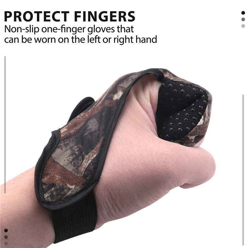 Guanto da Casting Finger Stall Protector Sea Fly Carp Fishing Camouflage