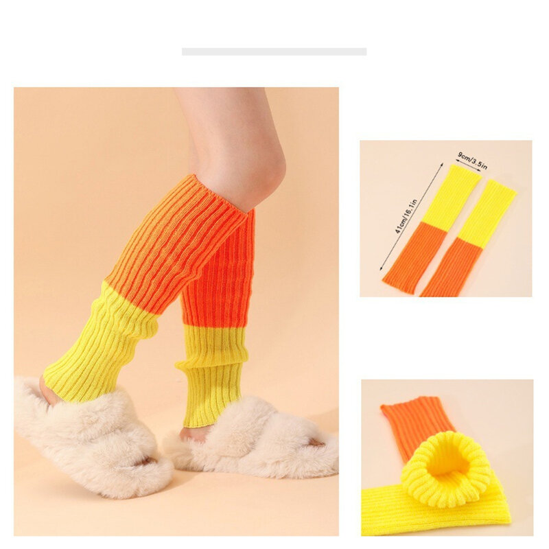 Aquecedores de perna de malha para mulheres, meias, tampa do pé, aquecedor de braço branco, meias de crochê, punhos na moda, outono, inverno