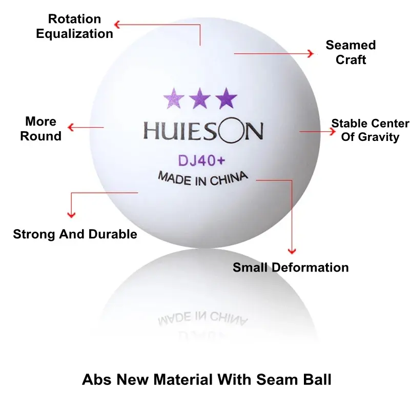 Huieson Professional 3 Star ABS Ping Pong Balls DJ40+ 2.8G 40MM+ Three Star Table Tennis Balls for Club Training