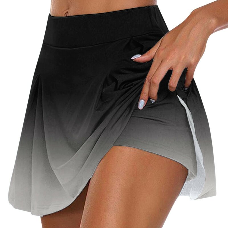 Saias curtas esportivas de secagem rápida para mulheres, forro feminino, cintura alta, mini-golfe, dança, fitness, monocromático, esportivo, tênis, 2021