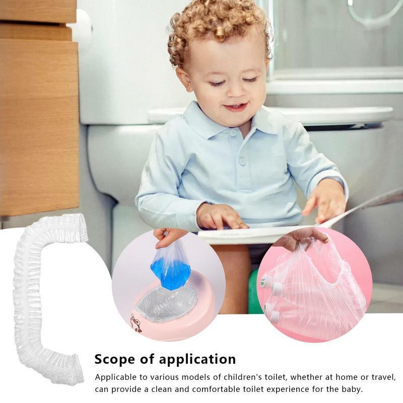 Portable Potty Seat Liner Bags 100PCS Car Potty For Toddler Portable Toilet For Kids Elastic Closure Potty Training Toilet