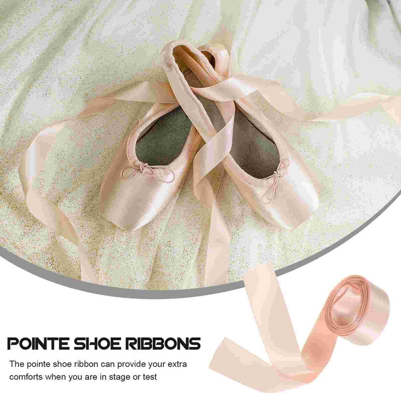 2 Pcs Ballet Shoes For Women Ribbon for Girl Womens Flat Toe Show Pink Satin Elasticity