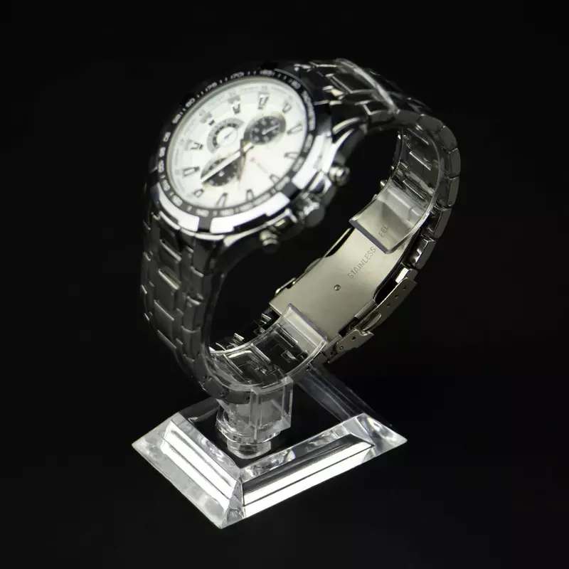 Stents de reloj transparentes en forma de C para hombre, 1 piezas, soporte de exhibición de lujo, pulsera de reloj, joyería, brazalete
