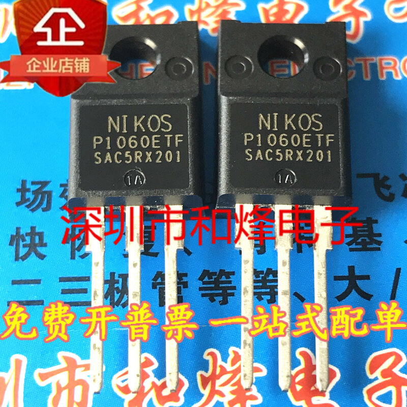 Transistor de potencia de efecto de campo MOS, 30 piezas, original, nuevo, P1060ETF, TO-220F, 600V, 10A