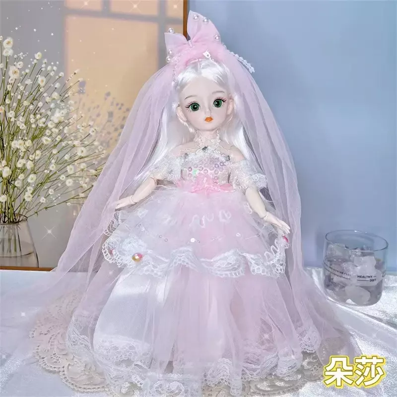 Muñecas articuladas BJD de 30cm para niñas, juguetes Kawaii de 6 puntos con ropa de moda, vestido de pelo suave, regalo de cumpleaños, novedad