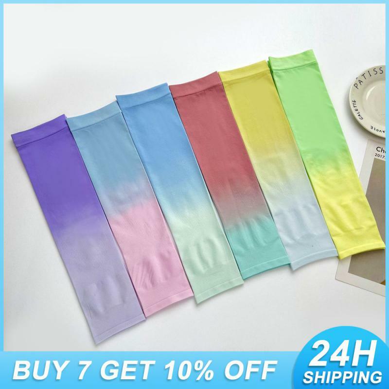 1PCS Unisex Arm Protection Ice Silk Sleeves Womens Long Sleeves Sunscreen Ice Sleeve Arm Covers Summer Loose Volleyball Sleeve