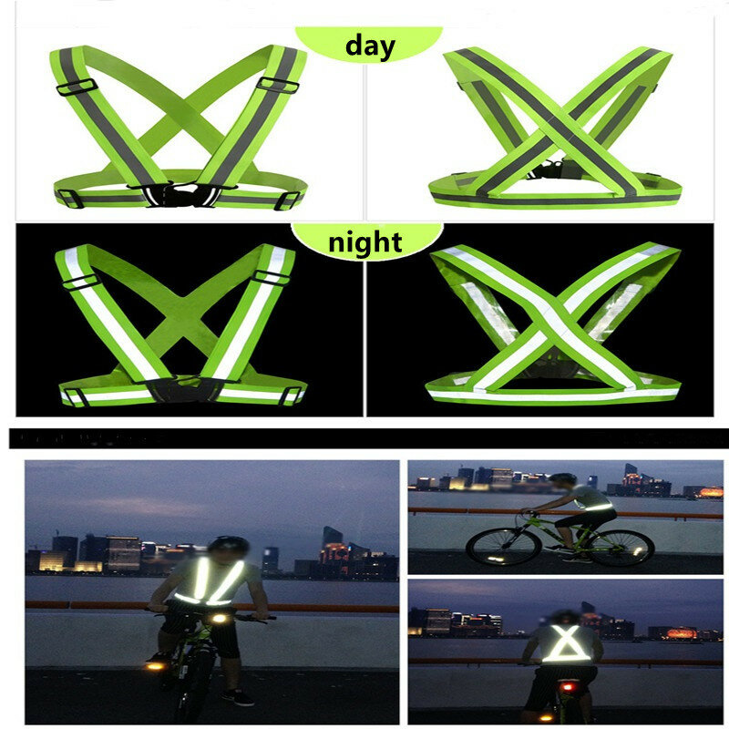 Эластичный светоотражающий жилет с отражающими полосками, светоотражающая куртка для мужчин, женщин, детей, для ночного бега, прогулок, велоспорта
