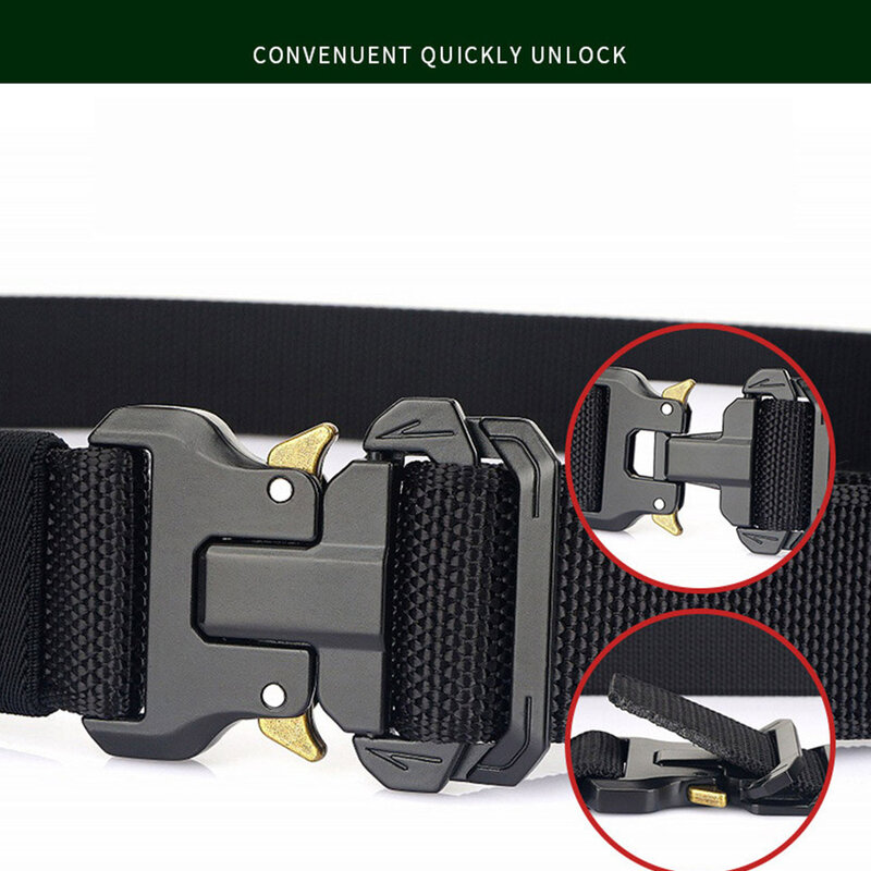 3.8cm Tactical Woven Strap Men's High Quality Quick Release Nylon Strap Women's Military Solid Color Luxury Designer Waist Cover