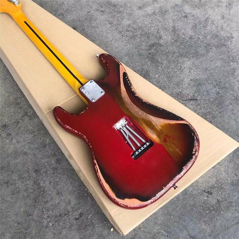 Die neue 6-saitige Heritage E-Gitarre verfügt über ein Sunset-Farbschema in Rot. Alle farben sind verfügbar, kostenloser versand, wholes