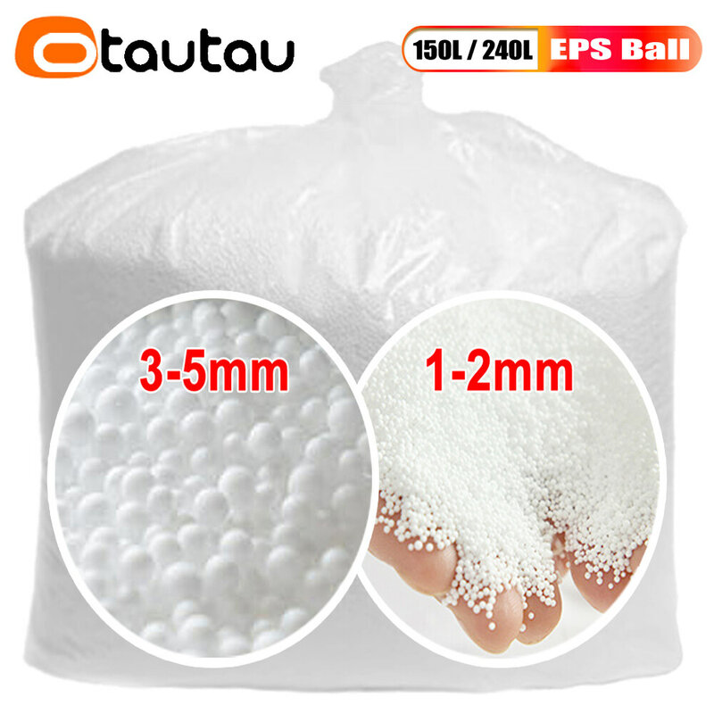 OTAUTAU 150/180/210/240L EPS Ball Filler for 2/3ft Beanbag Pouf 1-3-5mm Polyester Pillow Cushion Bean Bag Chair Snow Scene TCLZ1