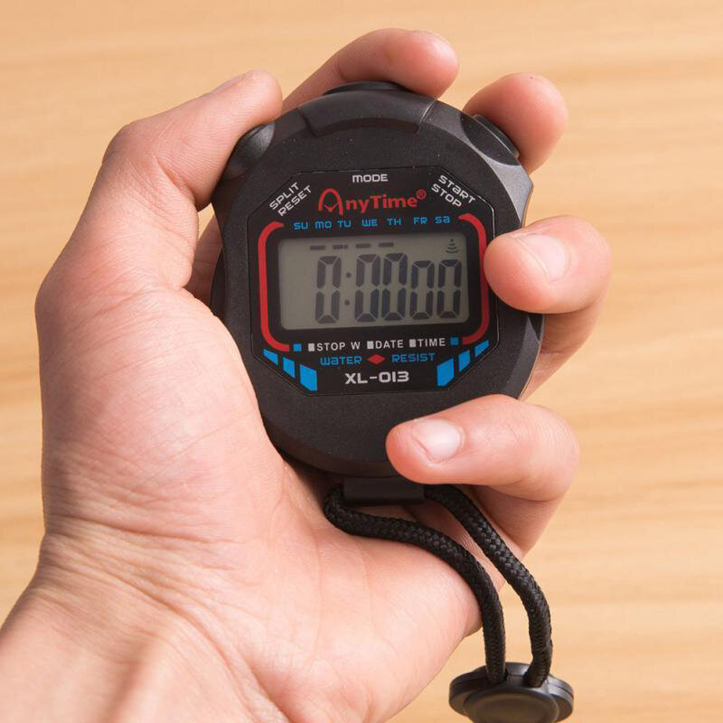 Wodoodporny chronometr ręczny stoper kieszonkowy profesjonalny stoper sportowy cyfrowy zegarek ze stoperem LCD narzędzia Timer