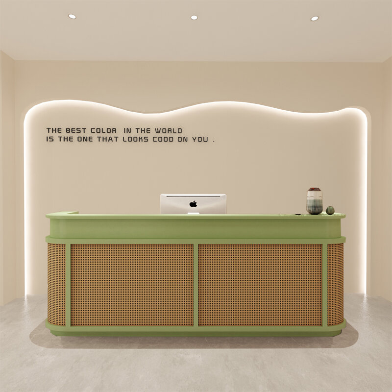 Banco Reception moderno negozio di abbigliamento salone di bellezza informazioni scrivania Simplicity cassiere Mesa De Madera mobili blancyanordic