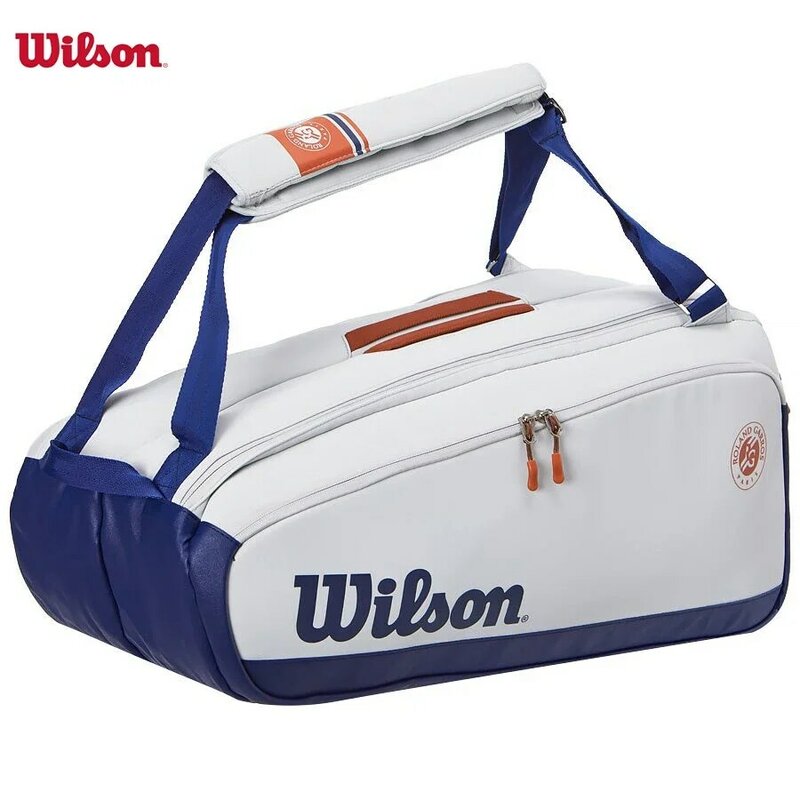 Большая сумка для ракеток для тенниса Wilson Roland Garros Tour наградной, для команды 9-12 шт., теплоизоляционная сумка для ракеток для тенниса с 3 отделениями