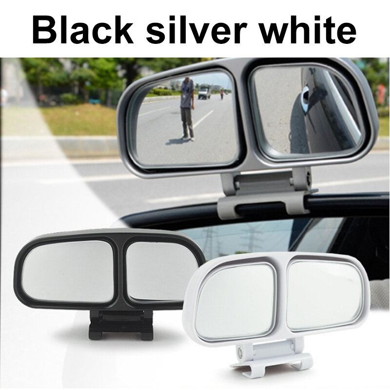 Car Rearview Mirror 360 degrees Adjustable Car Blind Spot Mirror Automotive Wide Angle Convex Mirror Dual Mirror
