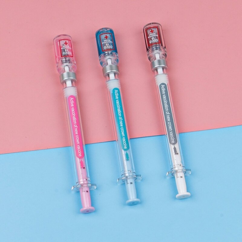 Dxab novidade-canetas enfermeira seringa caneta criativa-esferográfica com tampa para estudantes jogo médico imaginário,